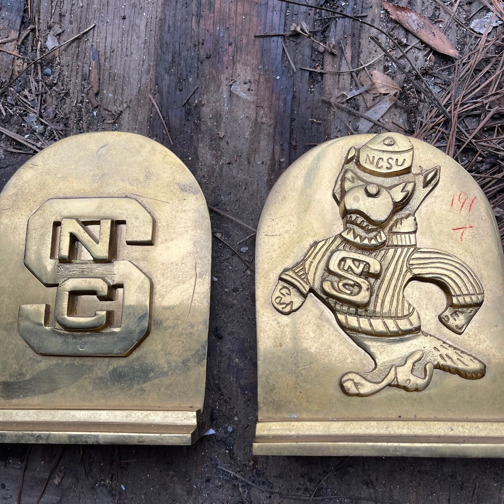 Solid brass book ends